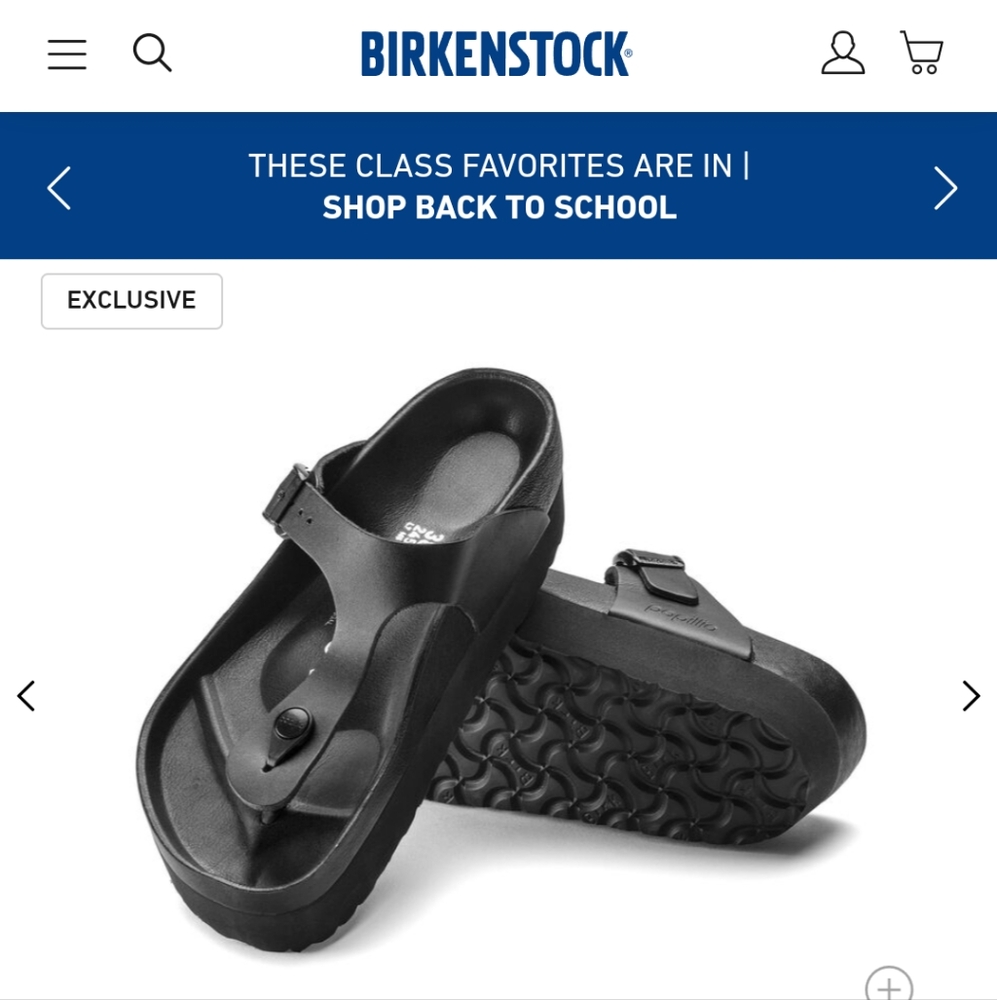 Birkenstock Black Women's Platform Thong Sandals